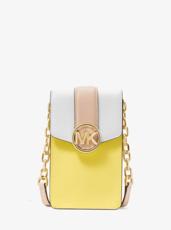 Damske Spojková Taška Michael Kors Carmen Small Color-Block Faux Leather Phone Oranžové Viacfarebný - Kabelky Michael Kors Sleva | TZOUJ-7612